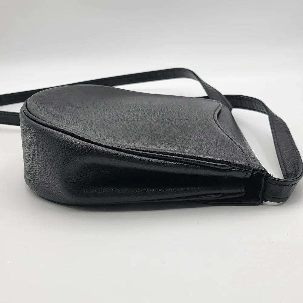 Yves Saint Laurent Cassandra Logo Black Leather Shoulder Bag Vintage Super Rare. - Picture 4 of 16